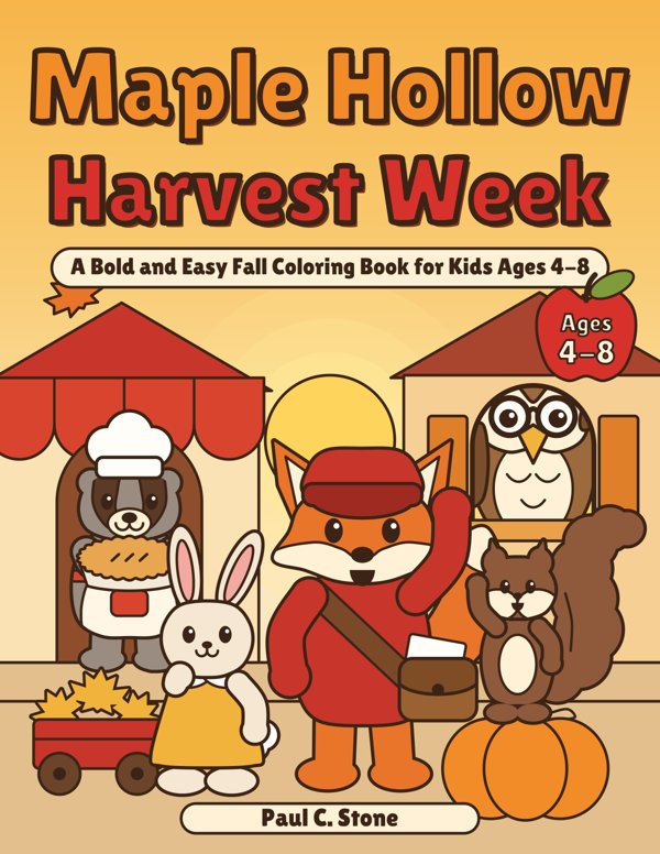 Maple Hollow Harvest Week coloring book cover